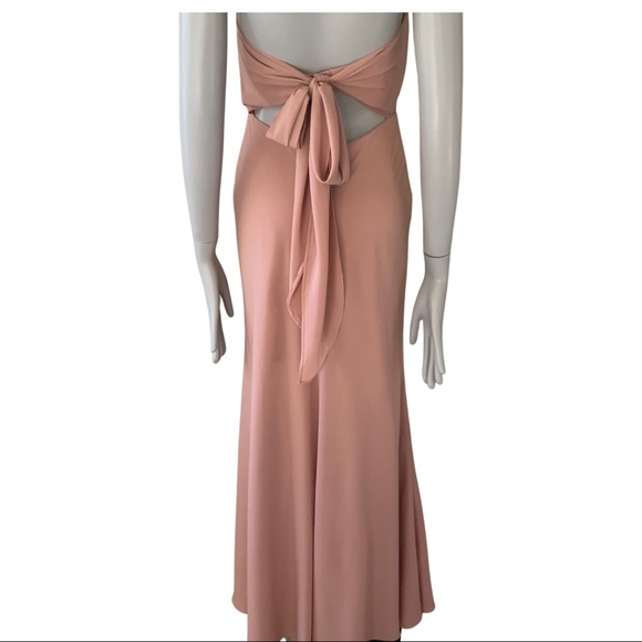 JENNY YOO Kylie Whipped Apricot Crepe De Chine Bridesmaid Dress - Picture 8 of 16